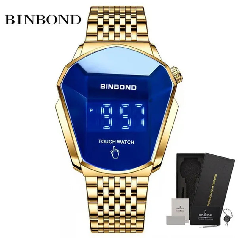 2022 Fashion Touch Screen LED Sport Brand Watch New Design 3D Glass Men Gold Wrist Digital Watches Man Clock Casual Wristwatch